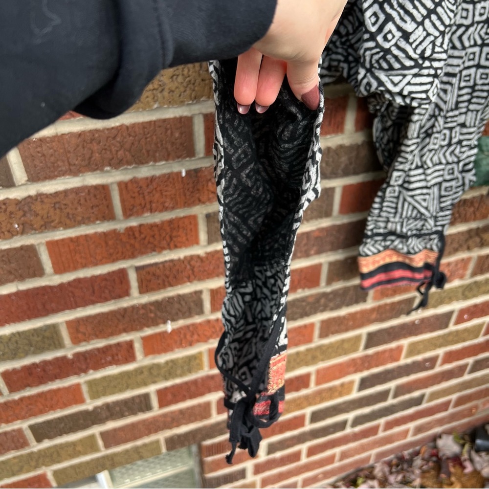 Black And White Patterned Authentic Harem Pants - image 2